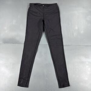 Athleta Chaturanga Metallic Crackle Leggings BLACK SIZE S Shaping Compression